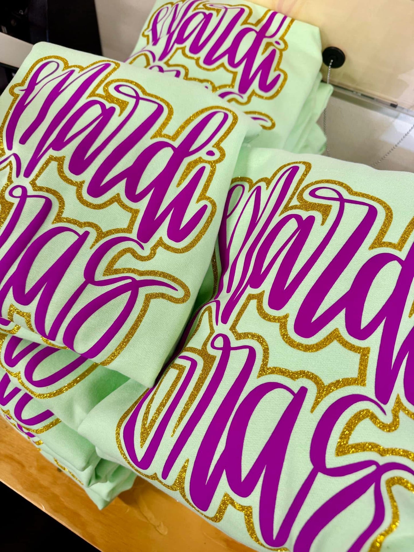 Mardi Gras Glitter Sweatshirts