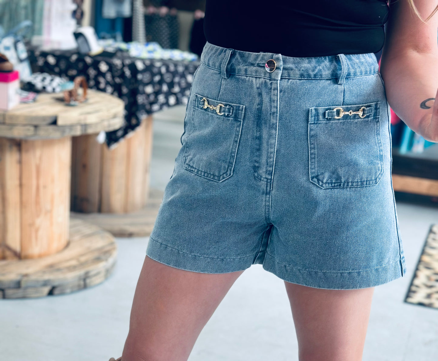 Denim Bit Shorts