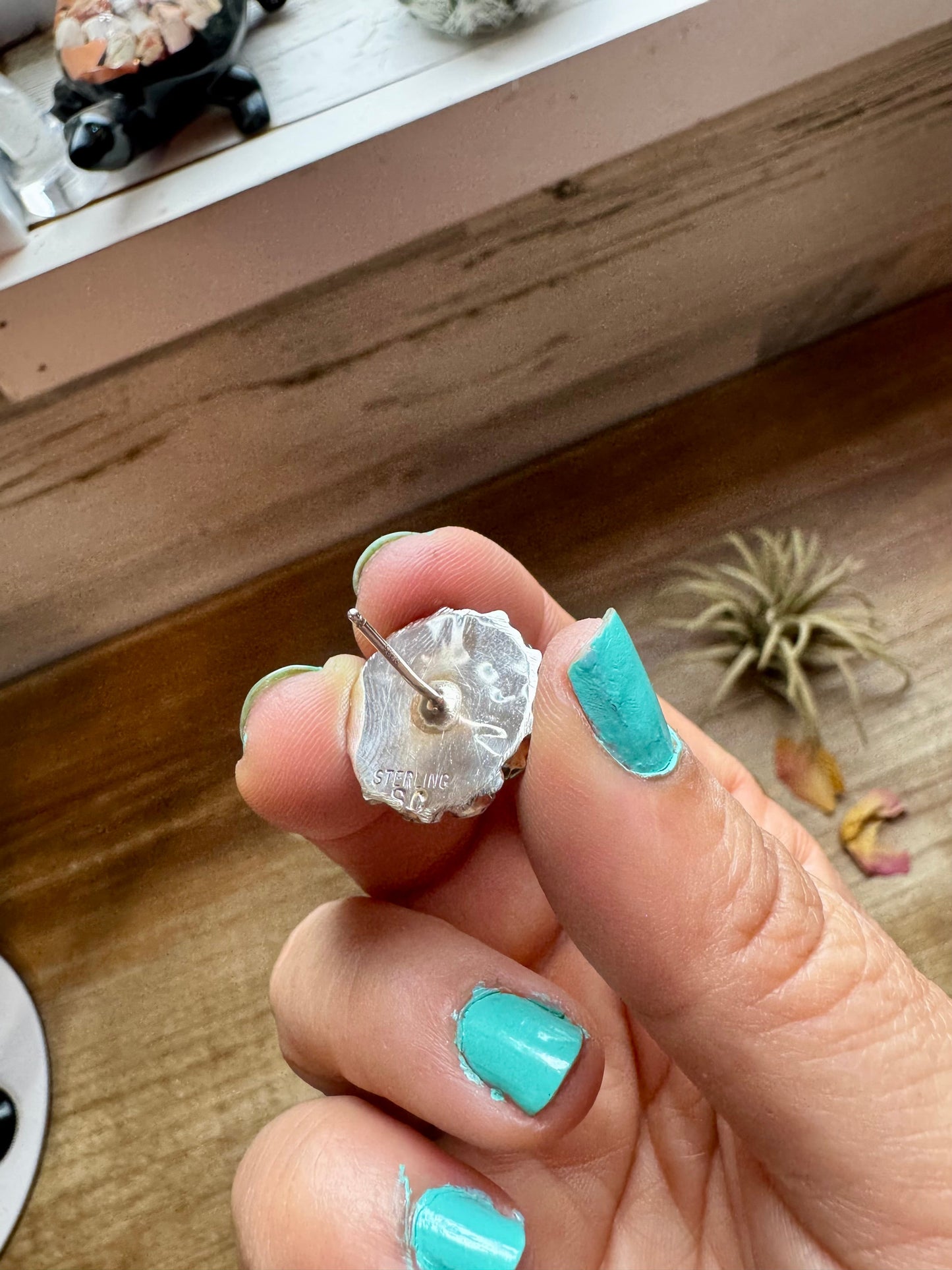 Cluster Earrings – White Opal & Sterling Silver