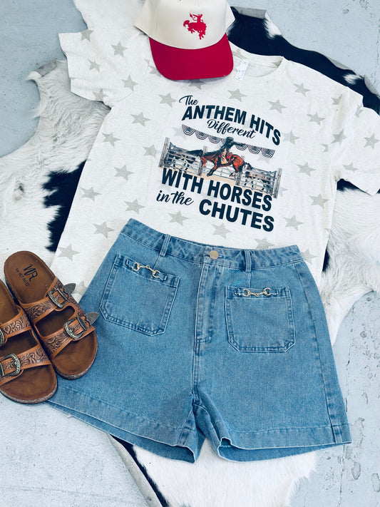 Denim Bit Shorts
