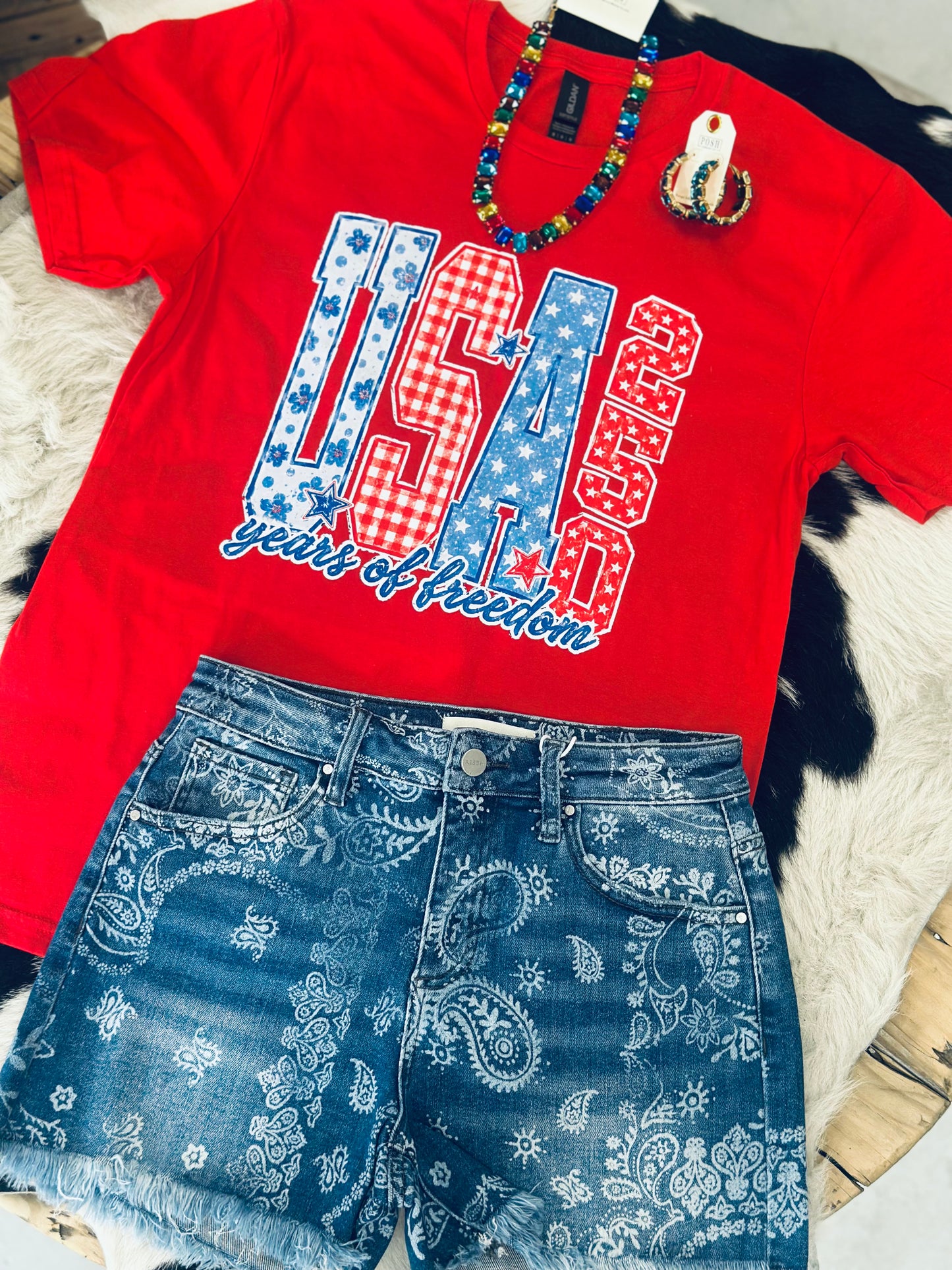 USA Floral T-Shirt
