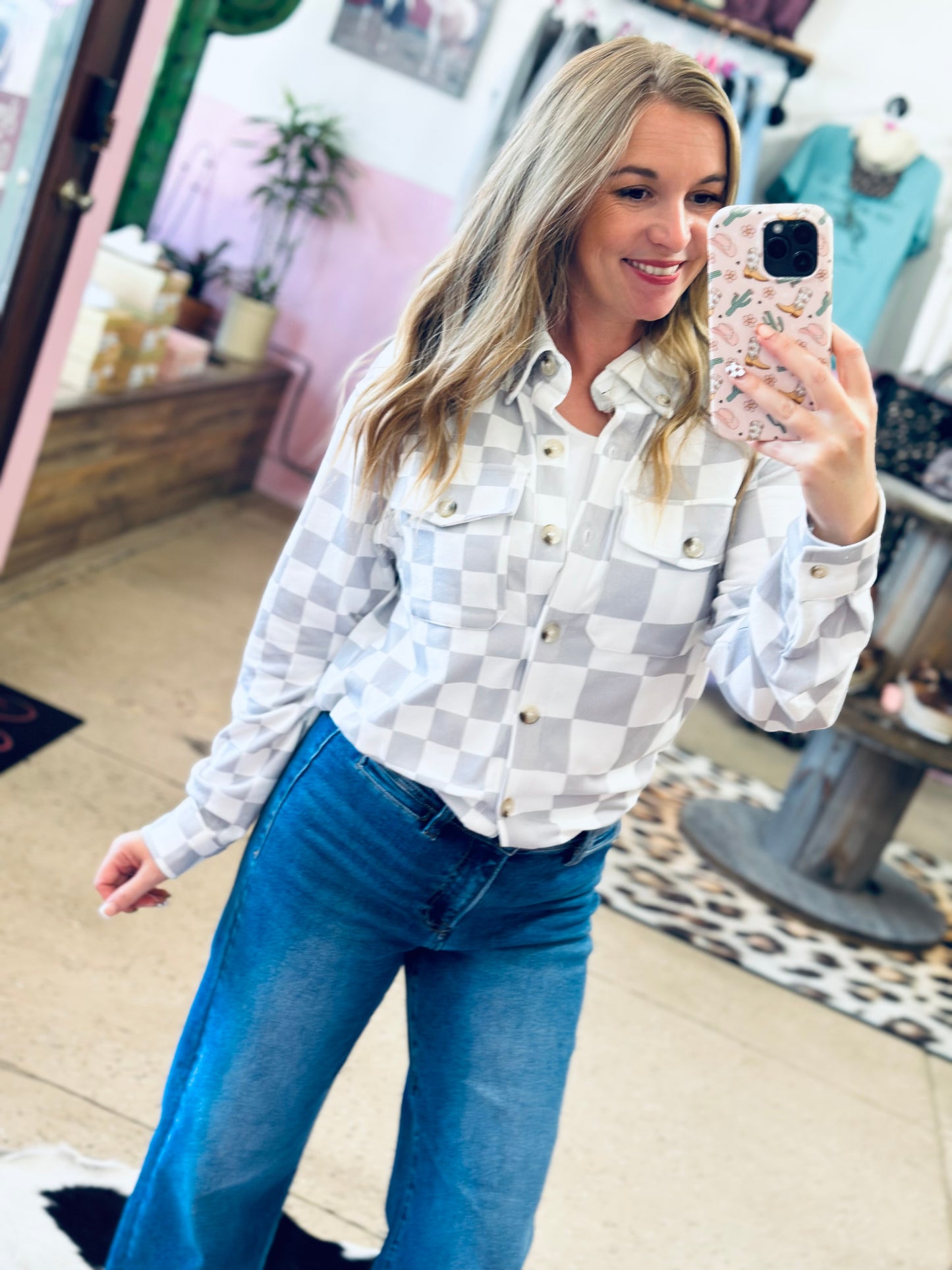 Checkered Shacket