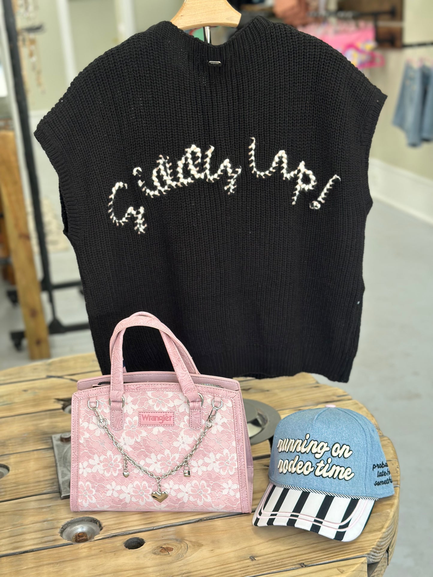 Black BootStitch Knit Top