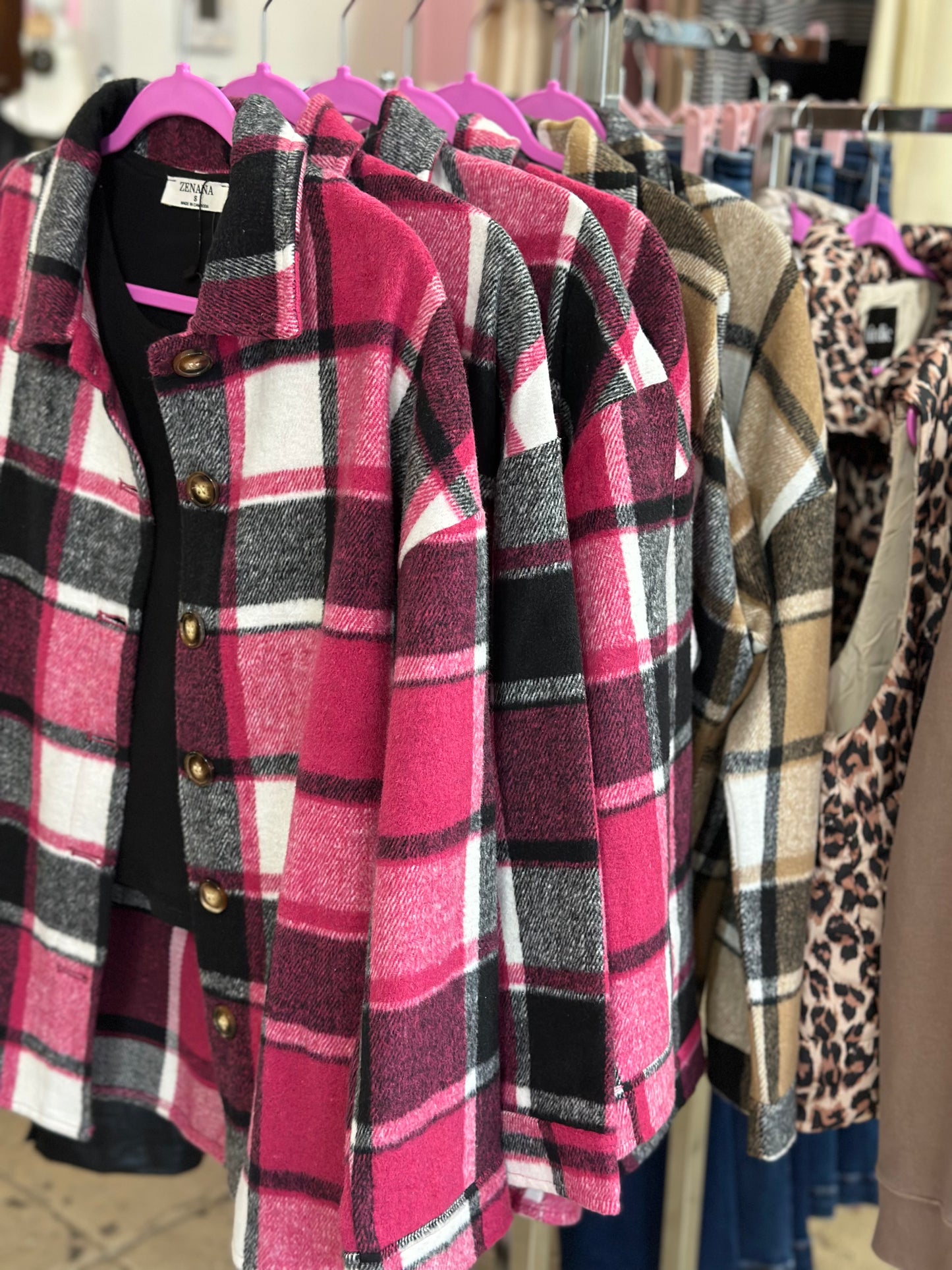 Pink Flannel Shacket