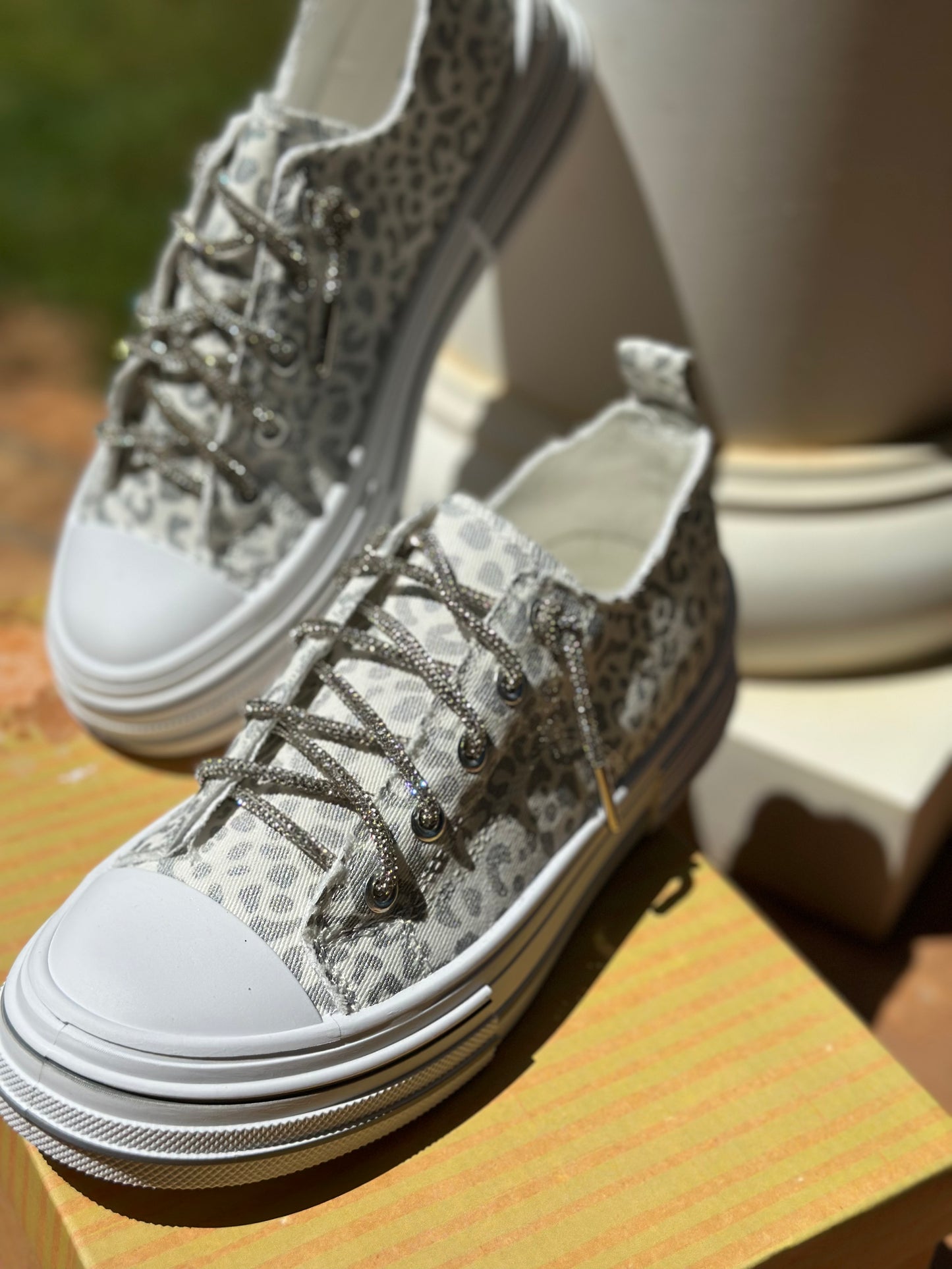 White Leopard Sneakers