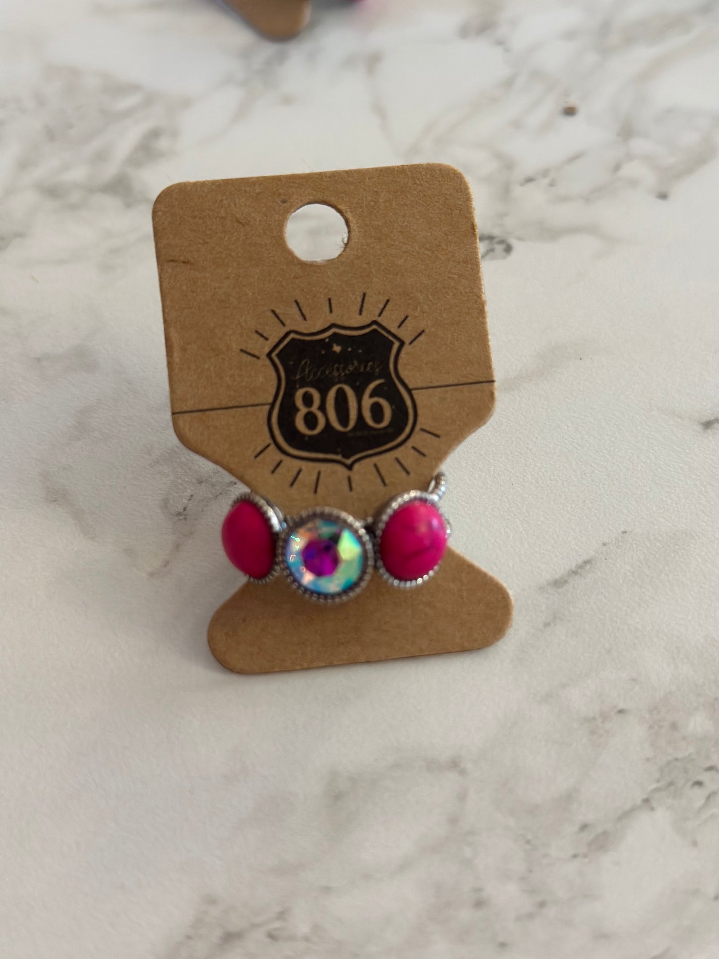 Pink & AB Adjustable Ring