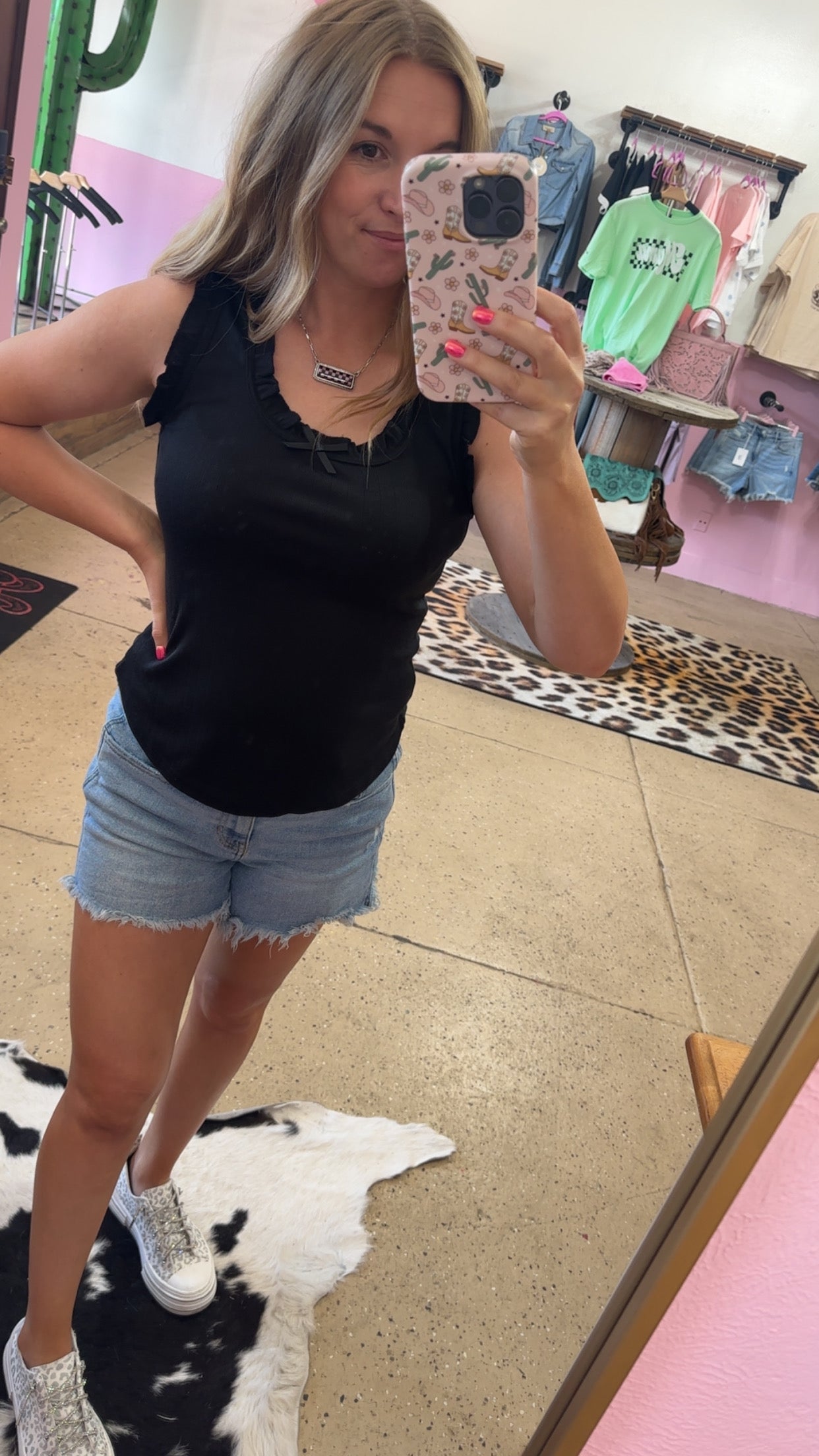 Black Ruffle Tank