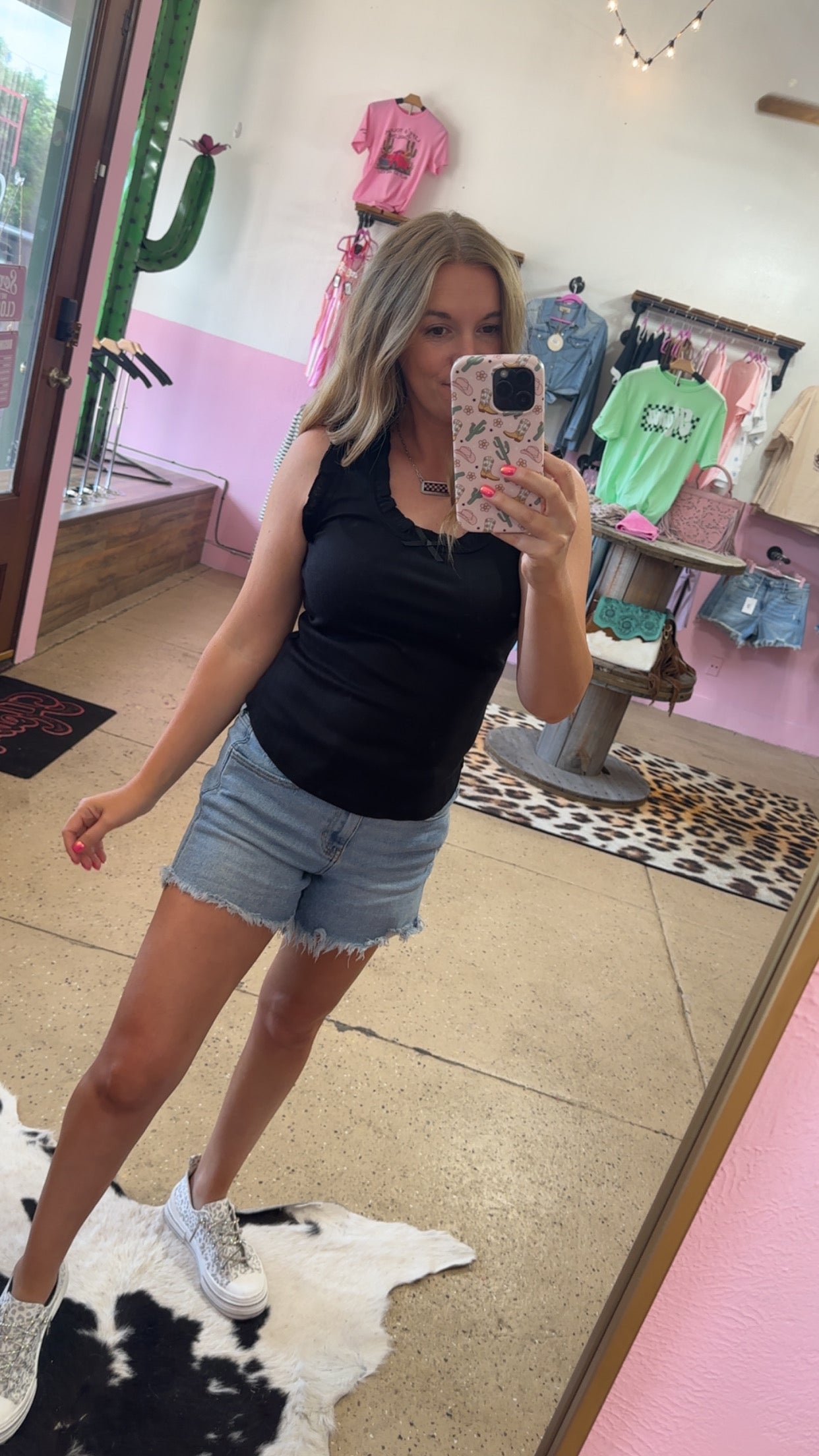 Black Ruffle Tank