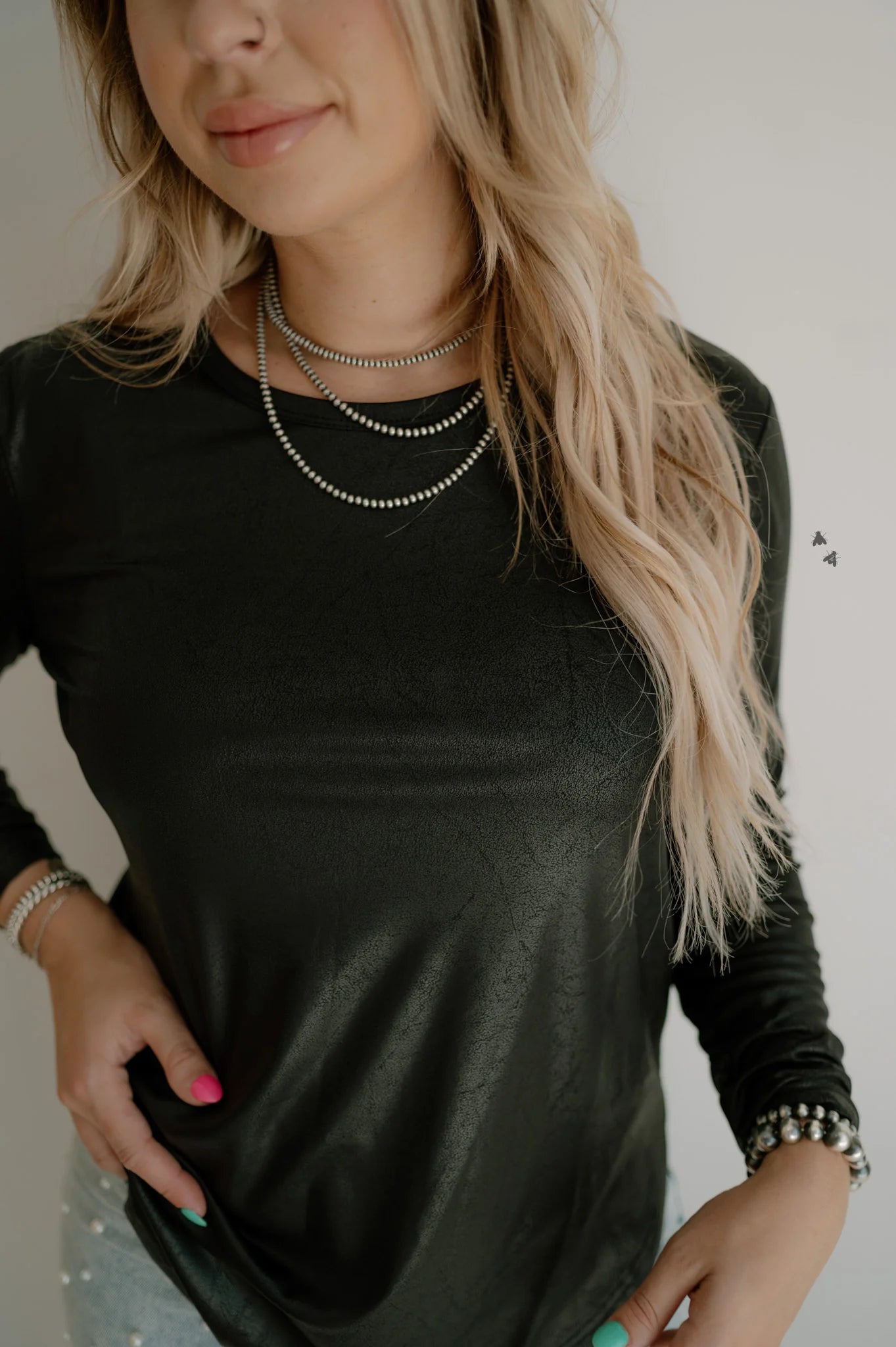 Swanky Leather Top
