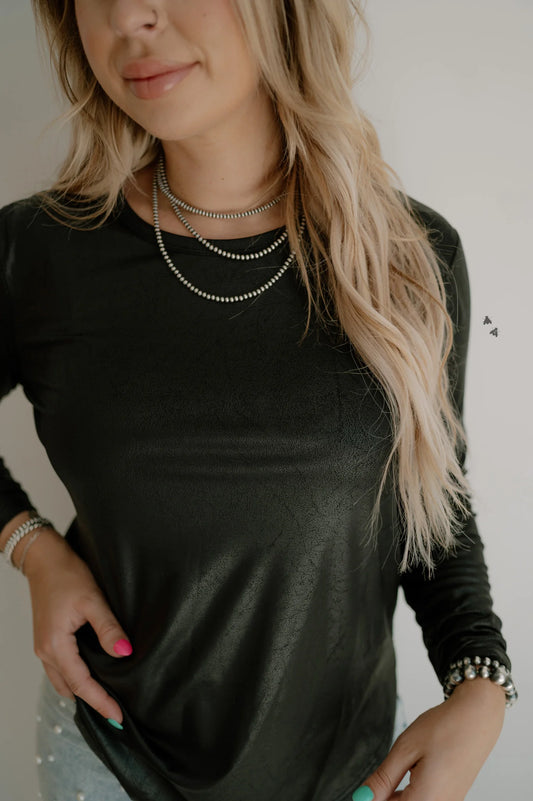 Swanky Leather Top