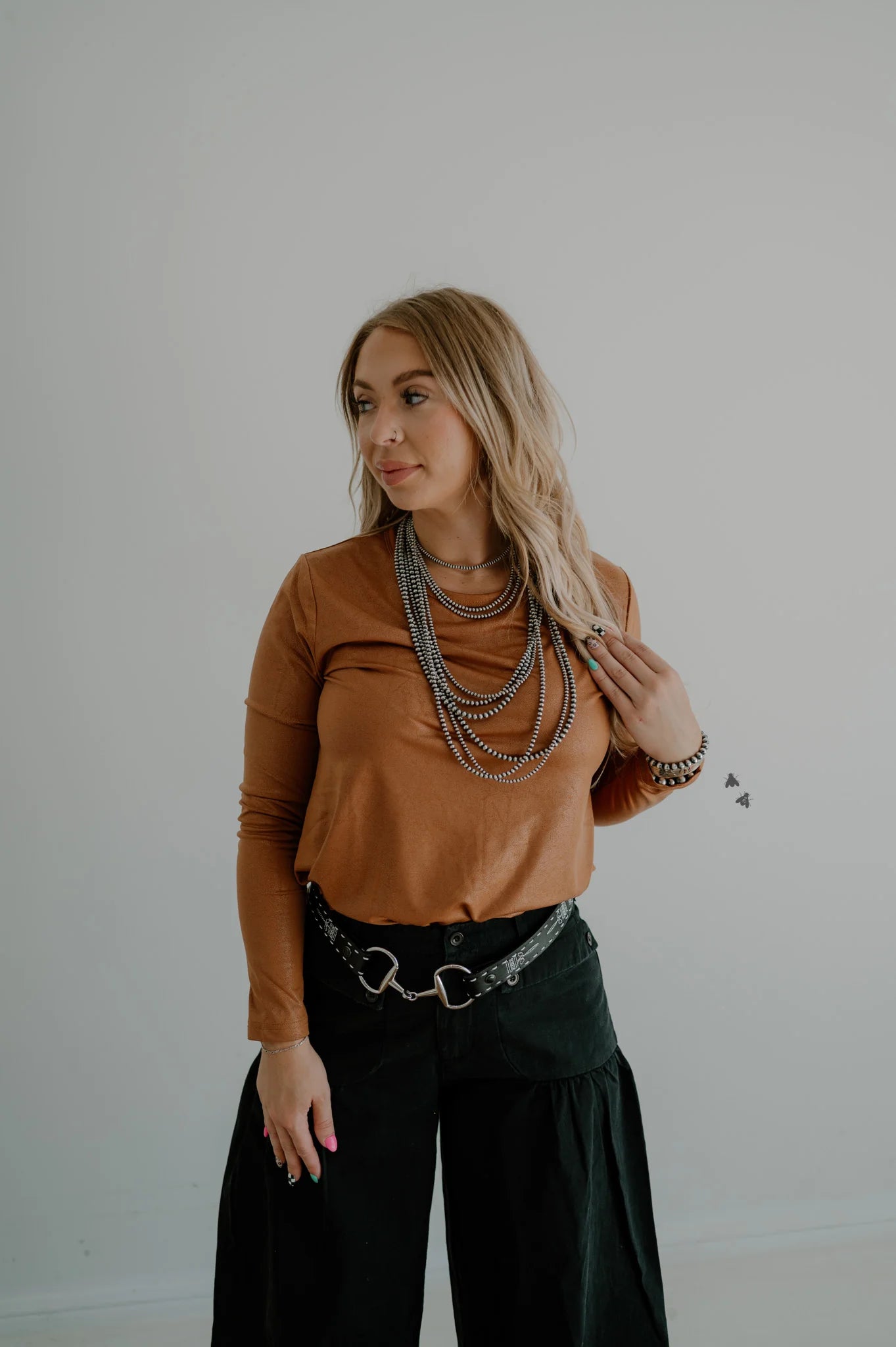 Swanky Leather Top