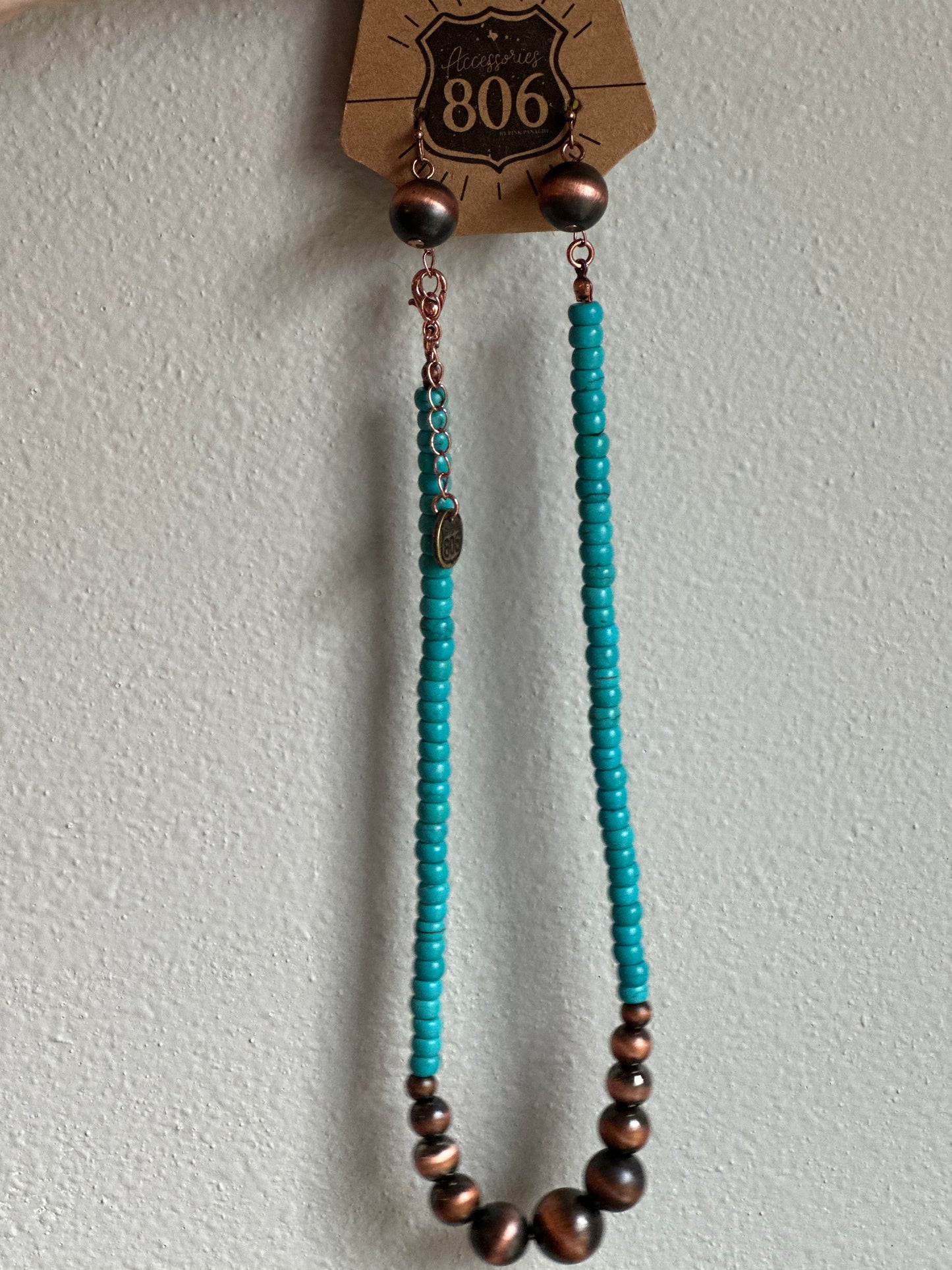 Turquoise & Copper Necklace & Earring Set