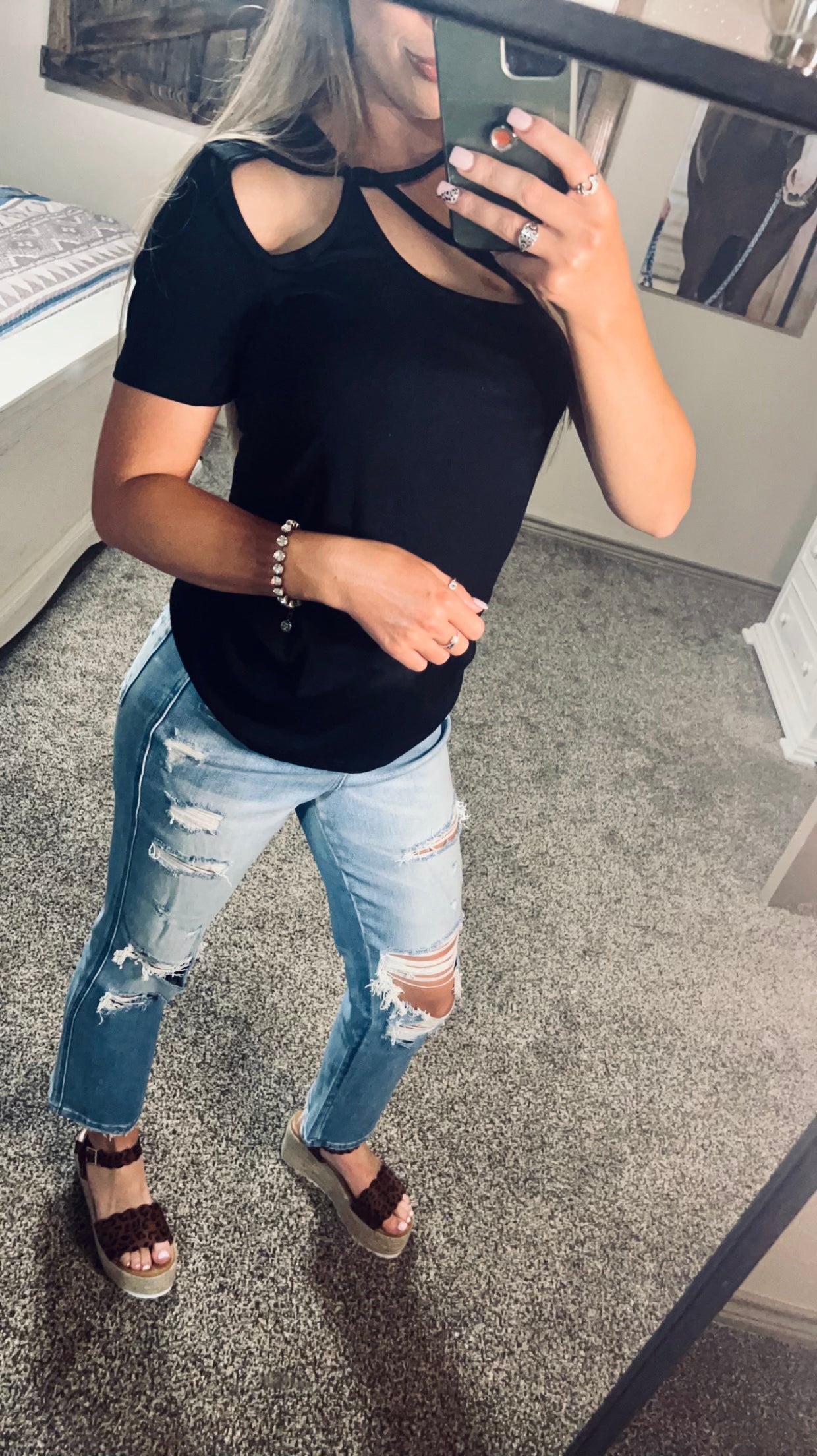 Black Cutout Shirt