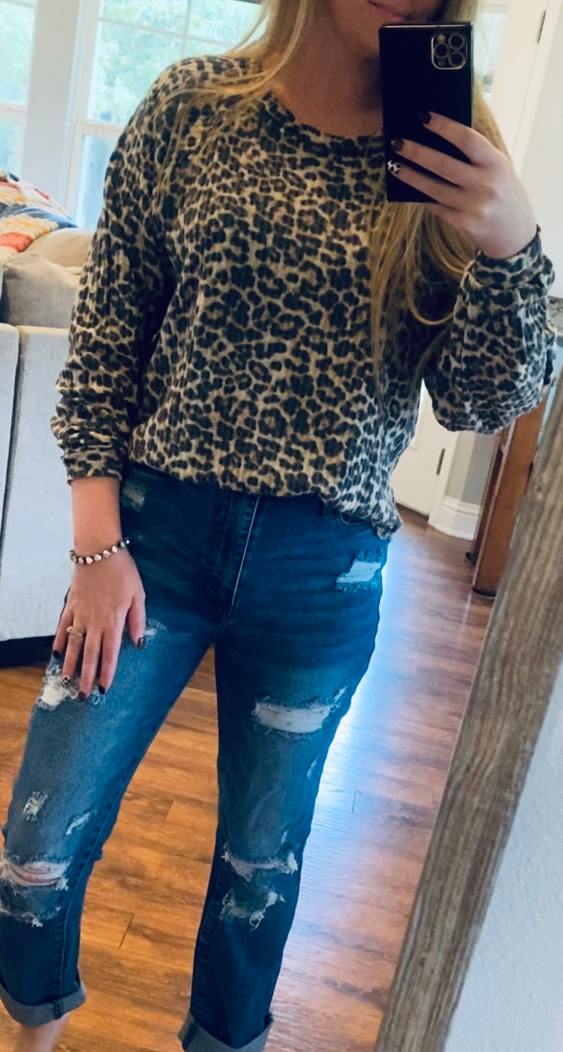 Cheetah Waffle Knit Sweater