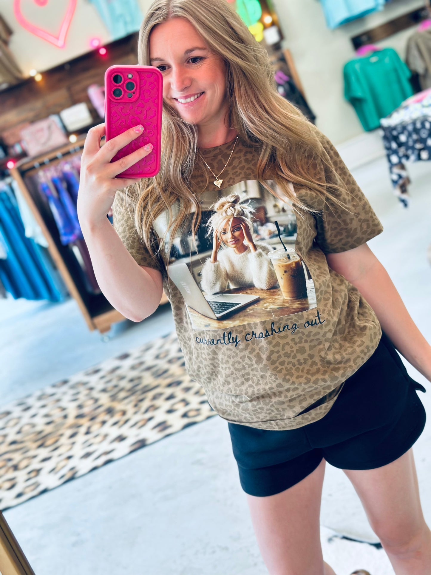 Currently Crashing Out Leopard Tshirt
