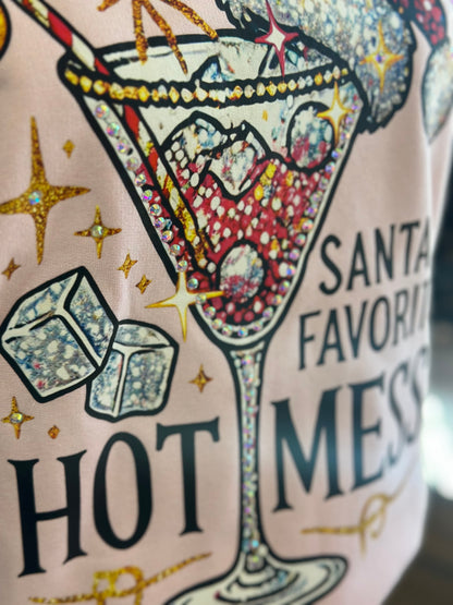 BLING Santa’s Favorite Hot Mess Sweatshirt