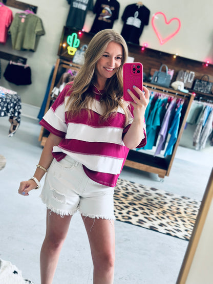 Striped Seam Top