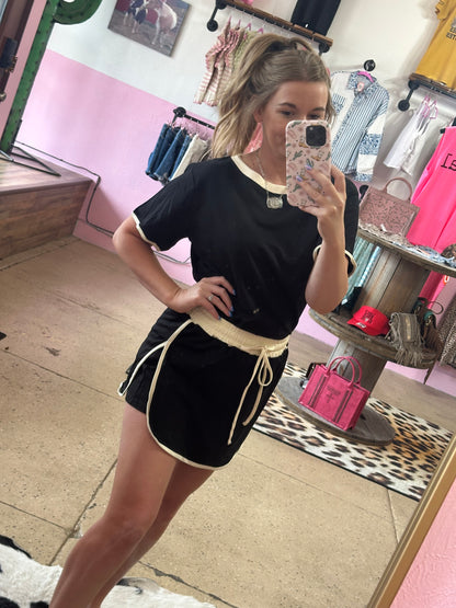 Black Skort Set