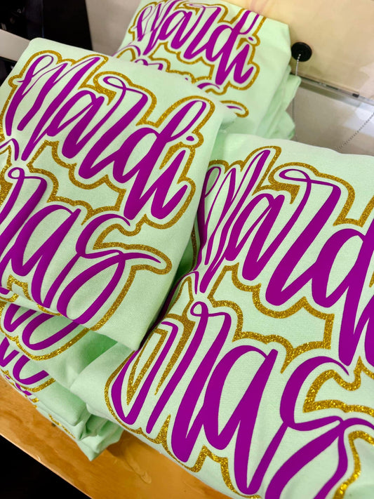 Mardi Gras Glitter Sweatshirts