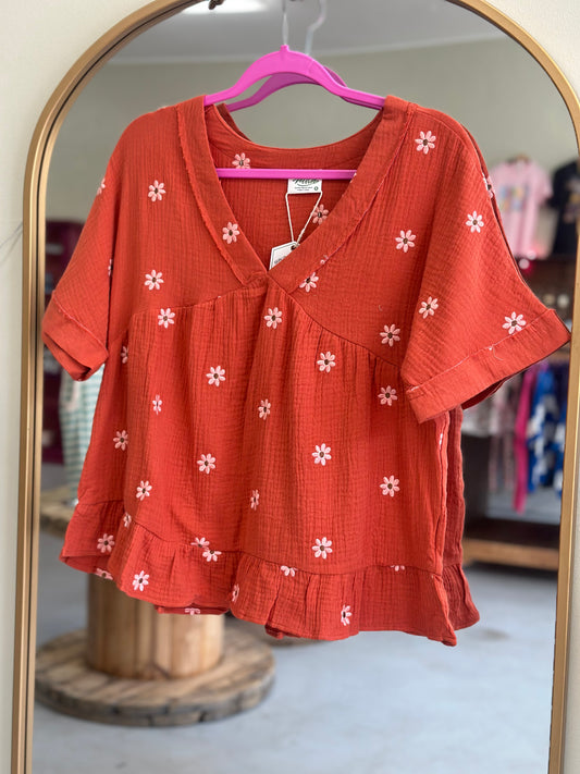 Fall Flowers Top