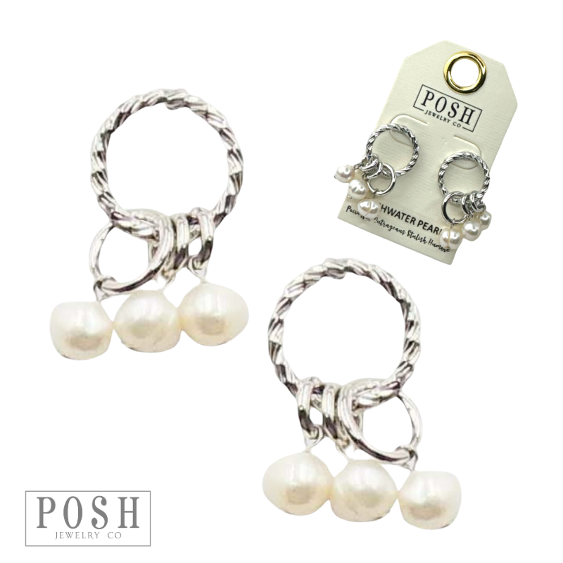 Coastal Pearl Hoops