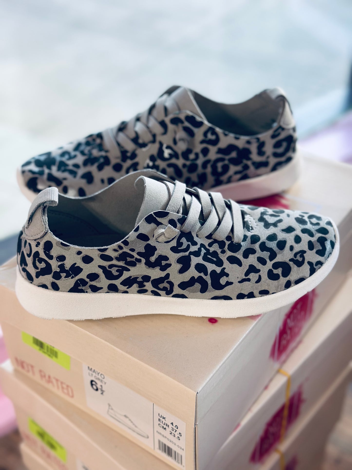 Grey Leopard Sneakers