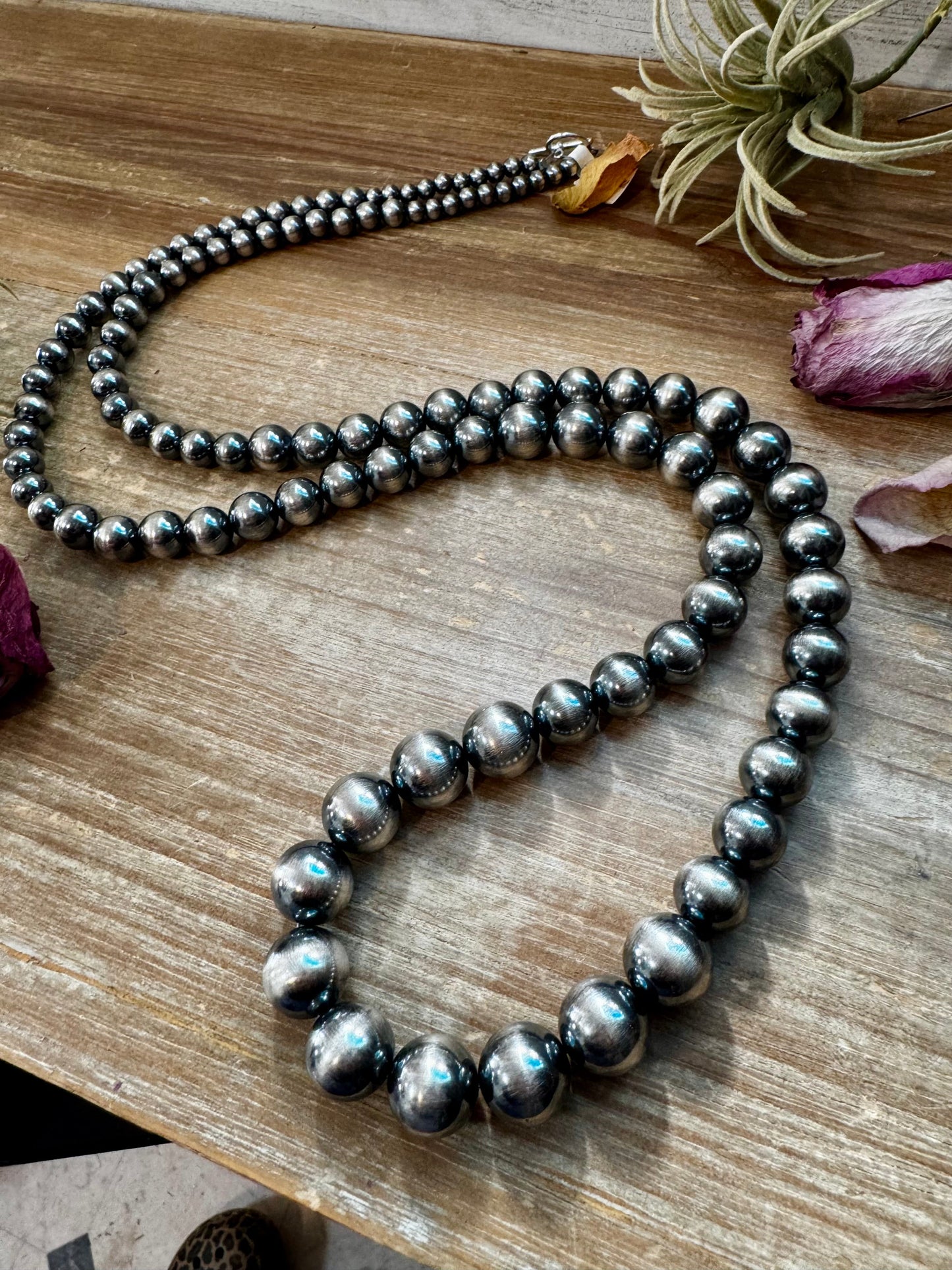 NFR Collection Necklace – Graduated Sterling Silver Pearls 6mm to 16mm – 45"