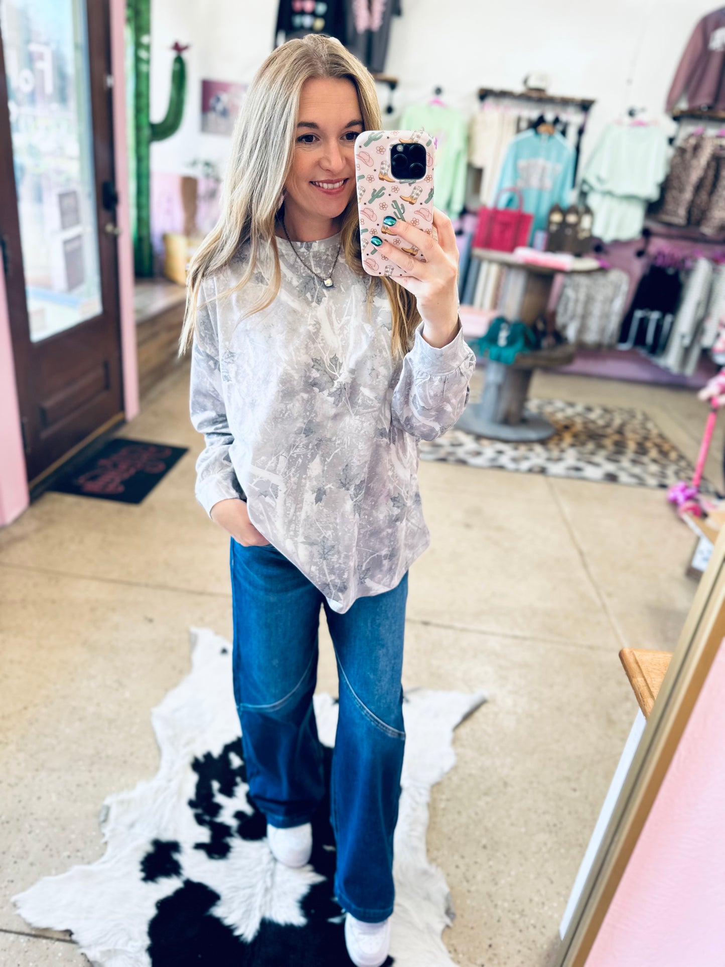 Oversized Camo Long Sleeve Shirt