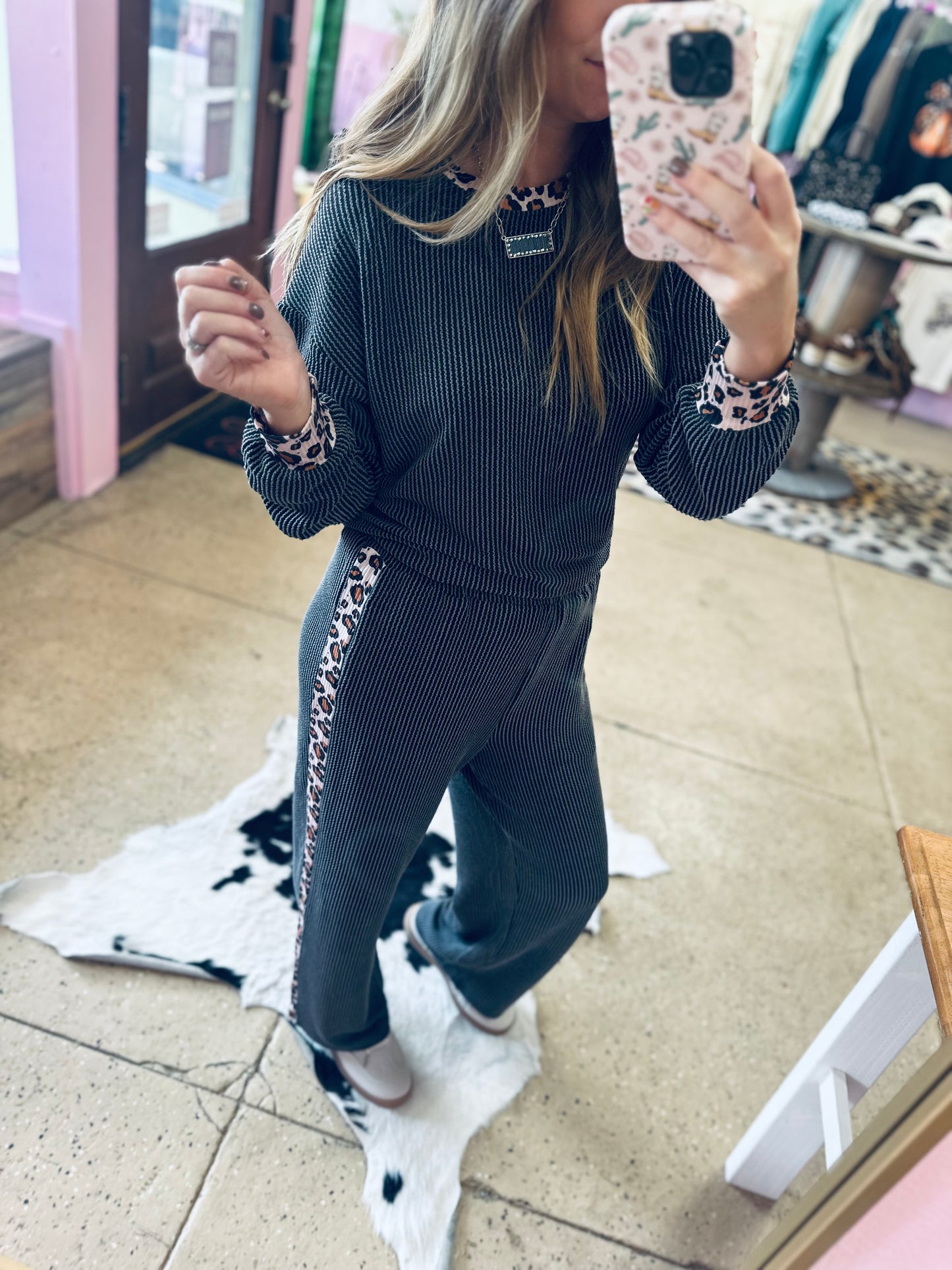 Ribbed Leopard LS Sets