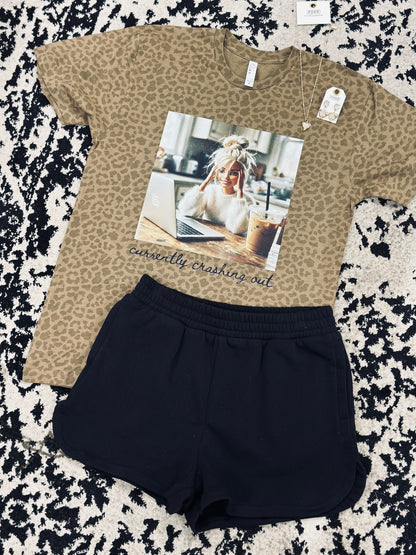 Currently Crashing Out Leopard Tshirt