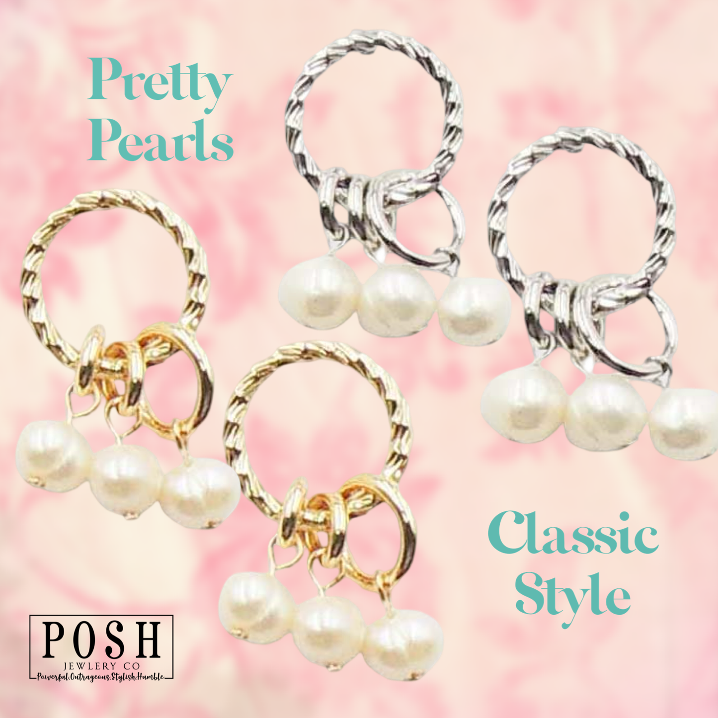 Coastal Pearl Hoops