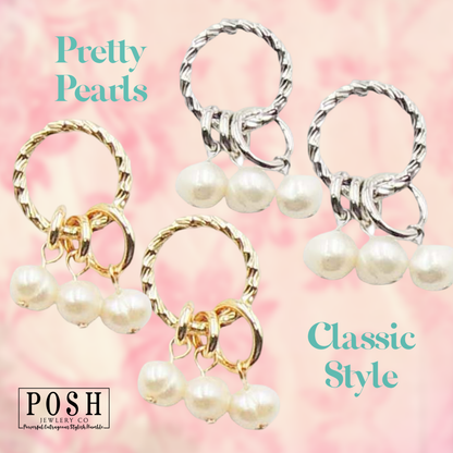 Coastal Pearl Hoops