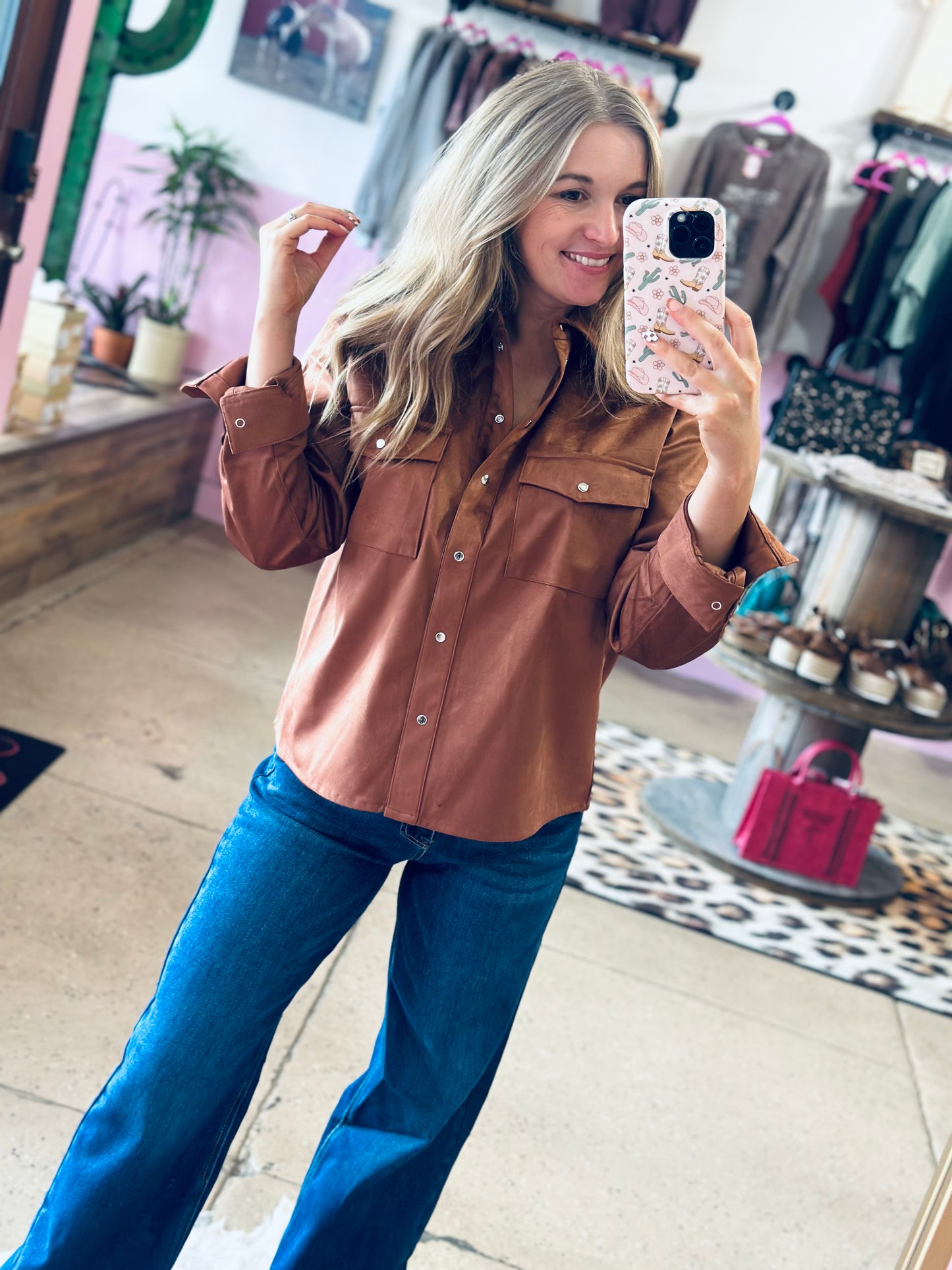 Dixie Suede Long Sleeve