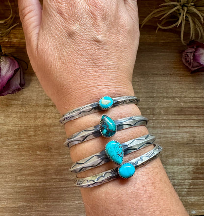 Turquoise Cuff Bracelet – Sterling Silver