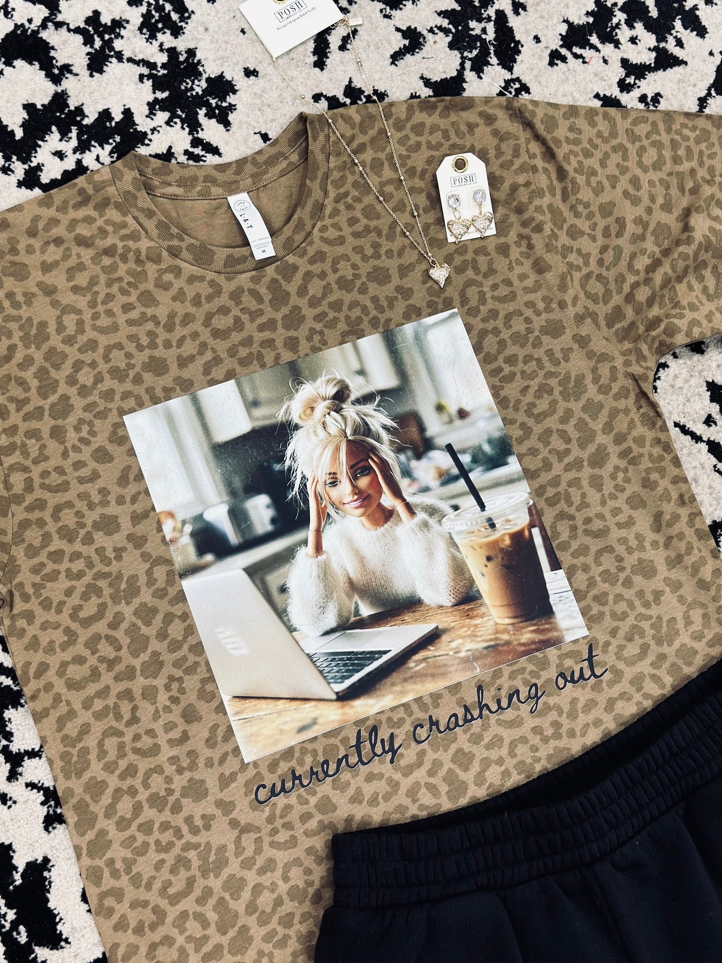Currently Crashing Out Leopard Tshirt