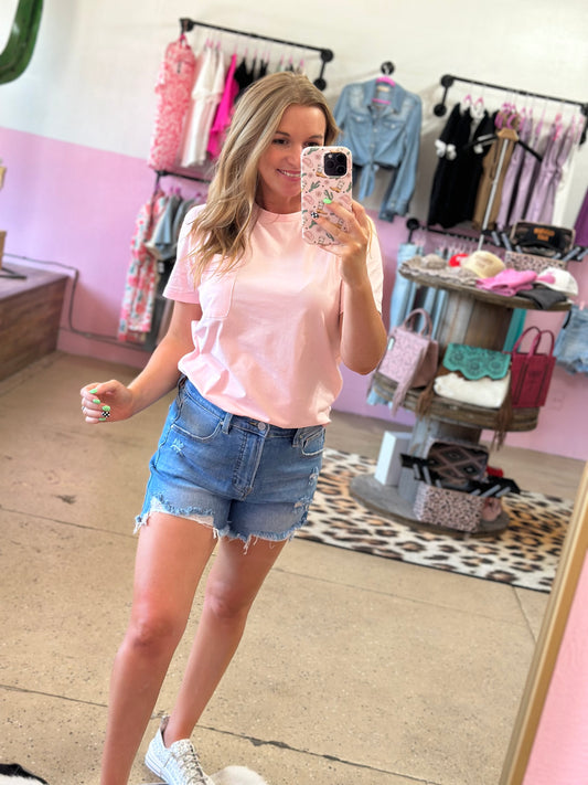 Handy Pink Pocket Tshirt
