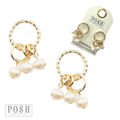 Coastal Pearl Hoops