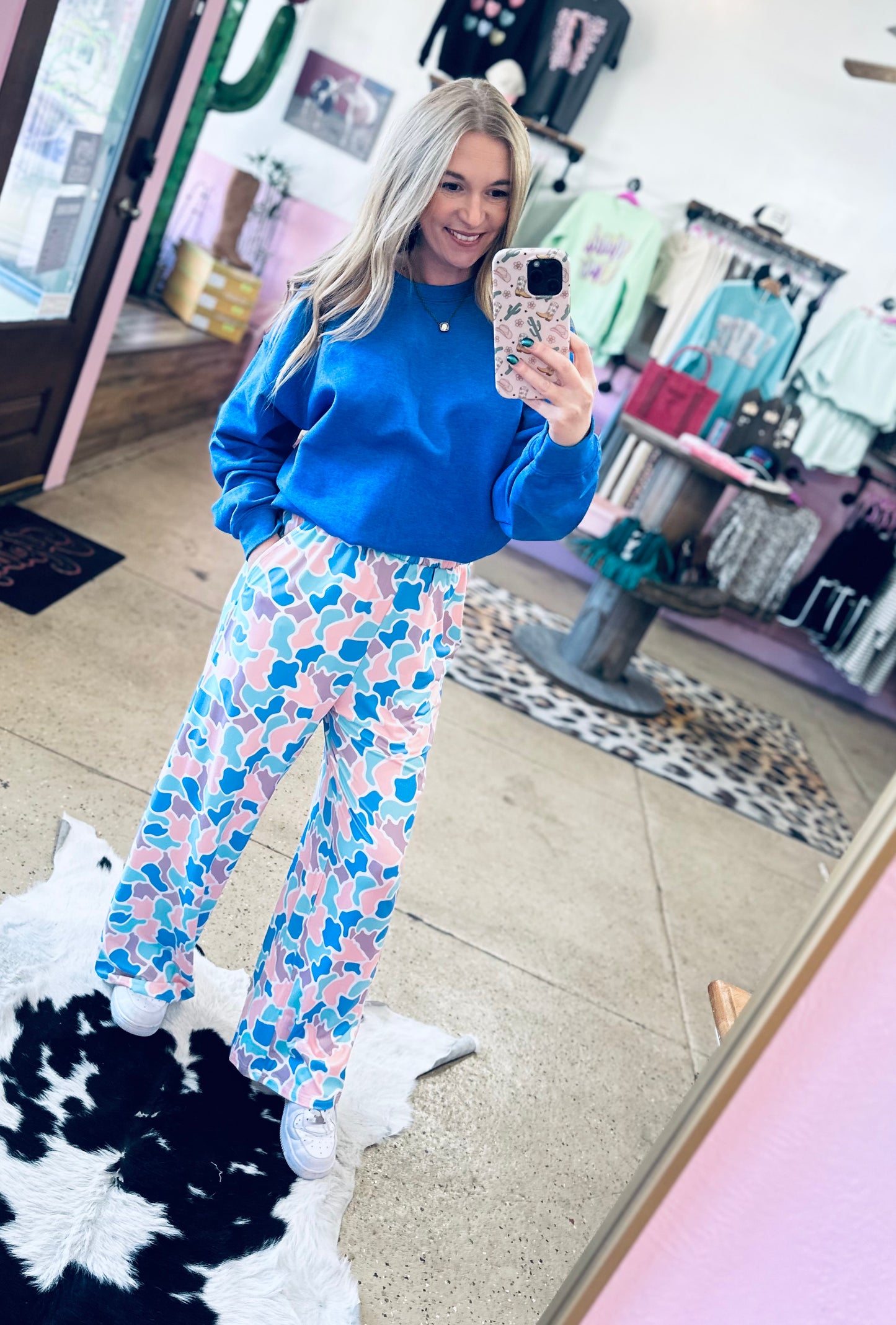 Spring Blue Camo Pants