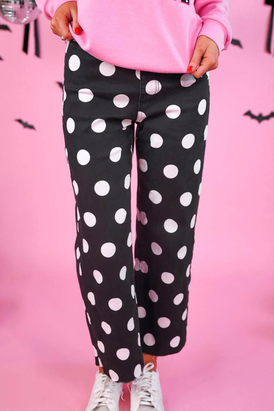 Polka Dot Denim Jeans