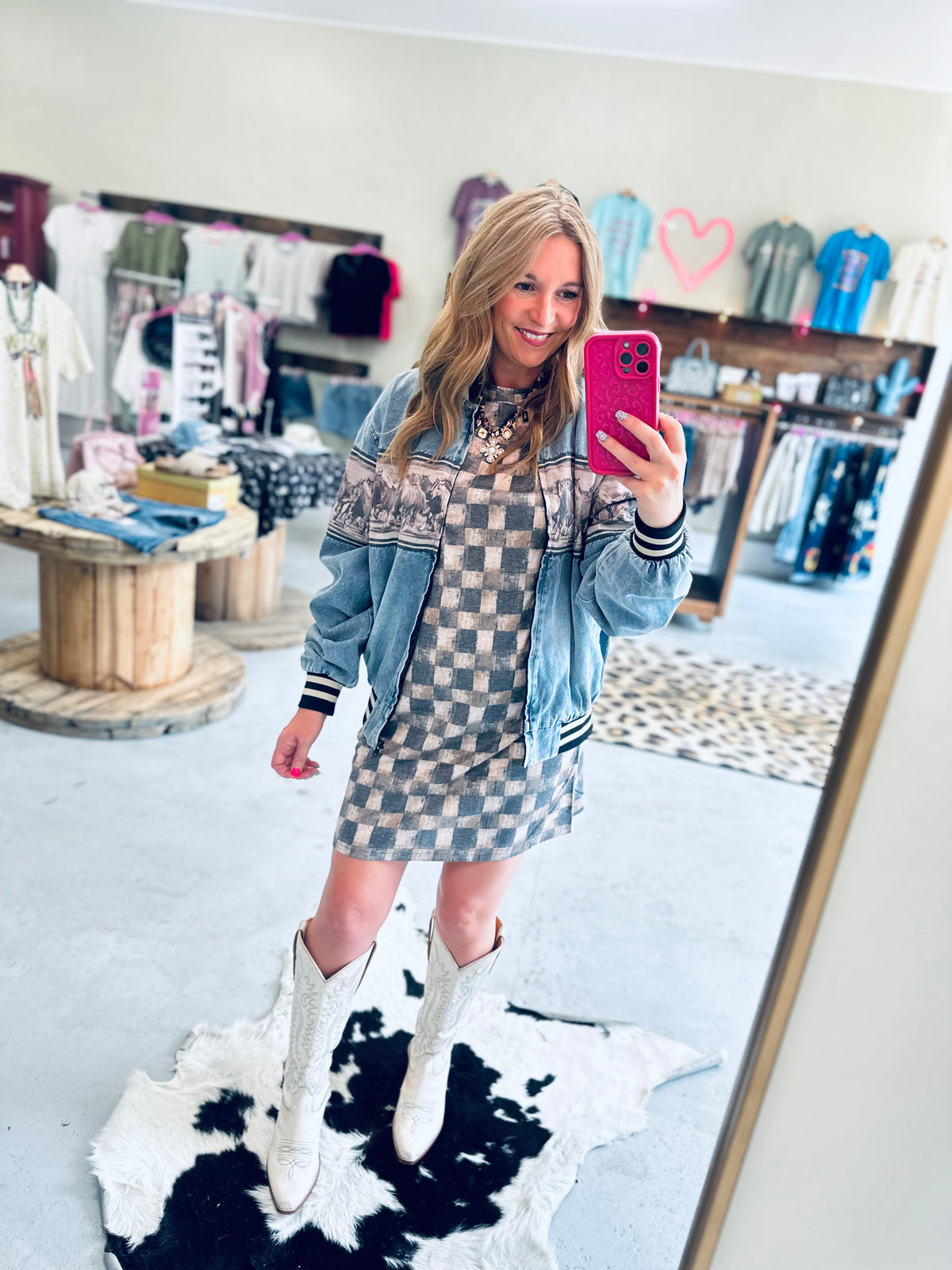 Dusty Check Dress