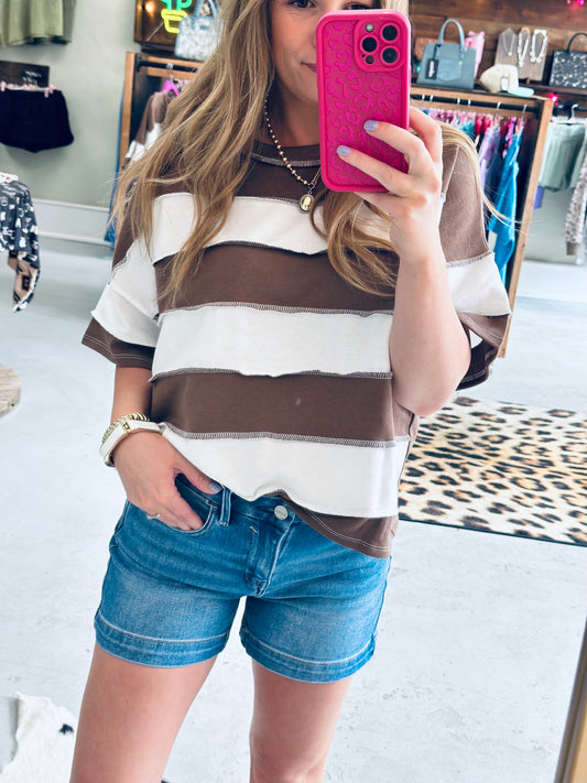 Striped Seam Top