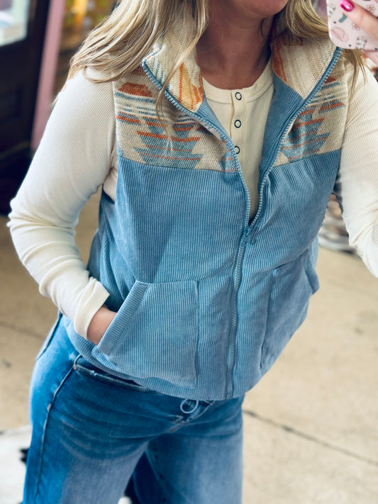 Aztec Puffer Vest