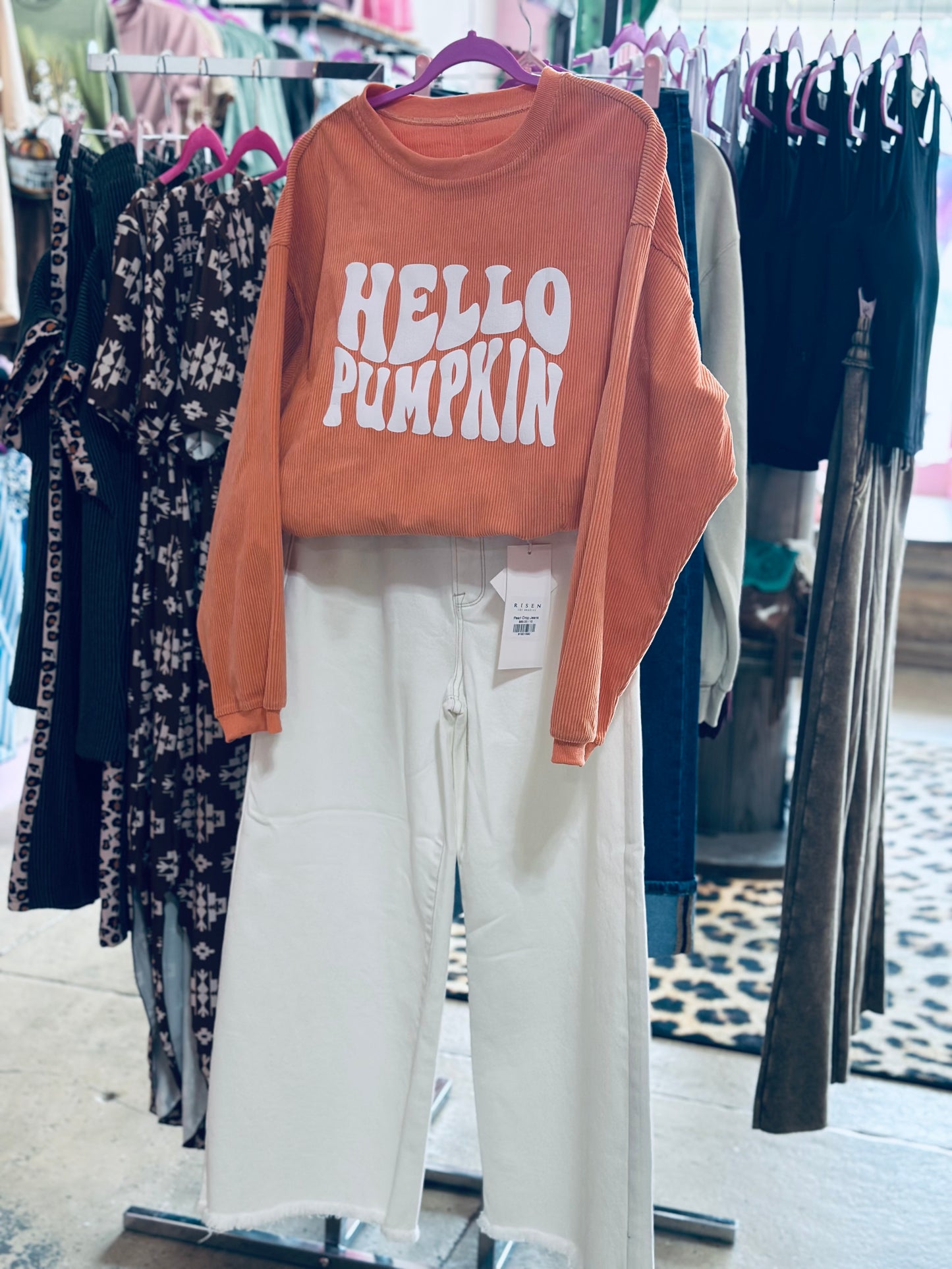 Hello Pumpkin Corded Sweatshirt