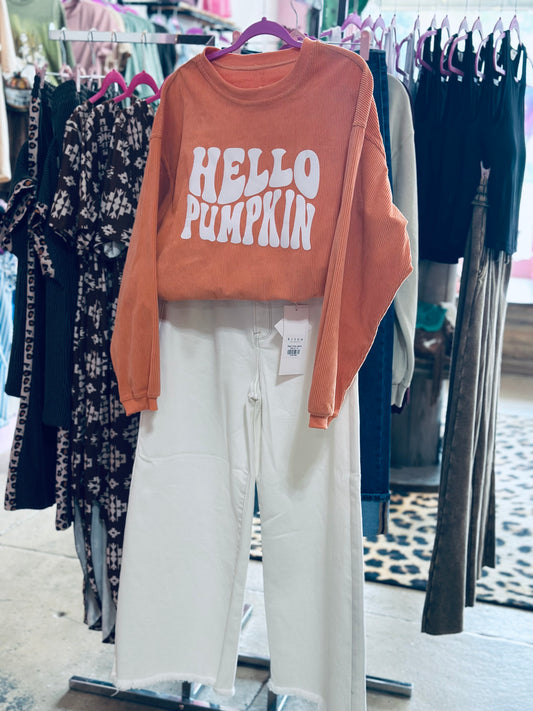 Hello Pumpkin Corded Sweatshirt