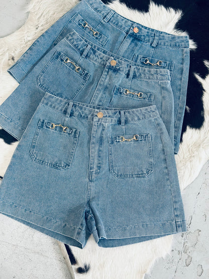 Denim Bit Shorts