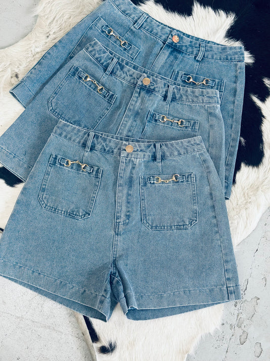 Denim Bit Shorts