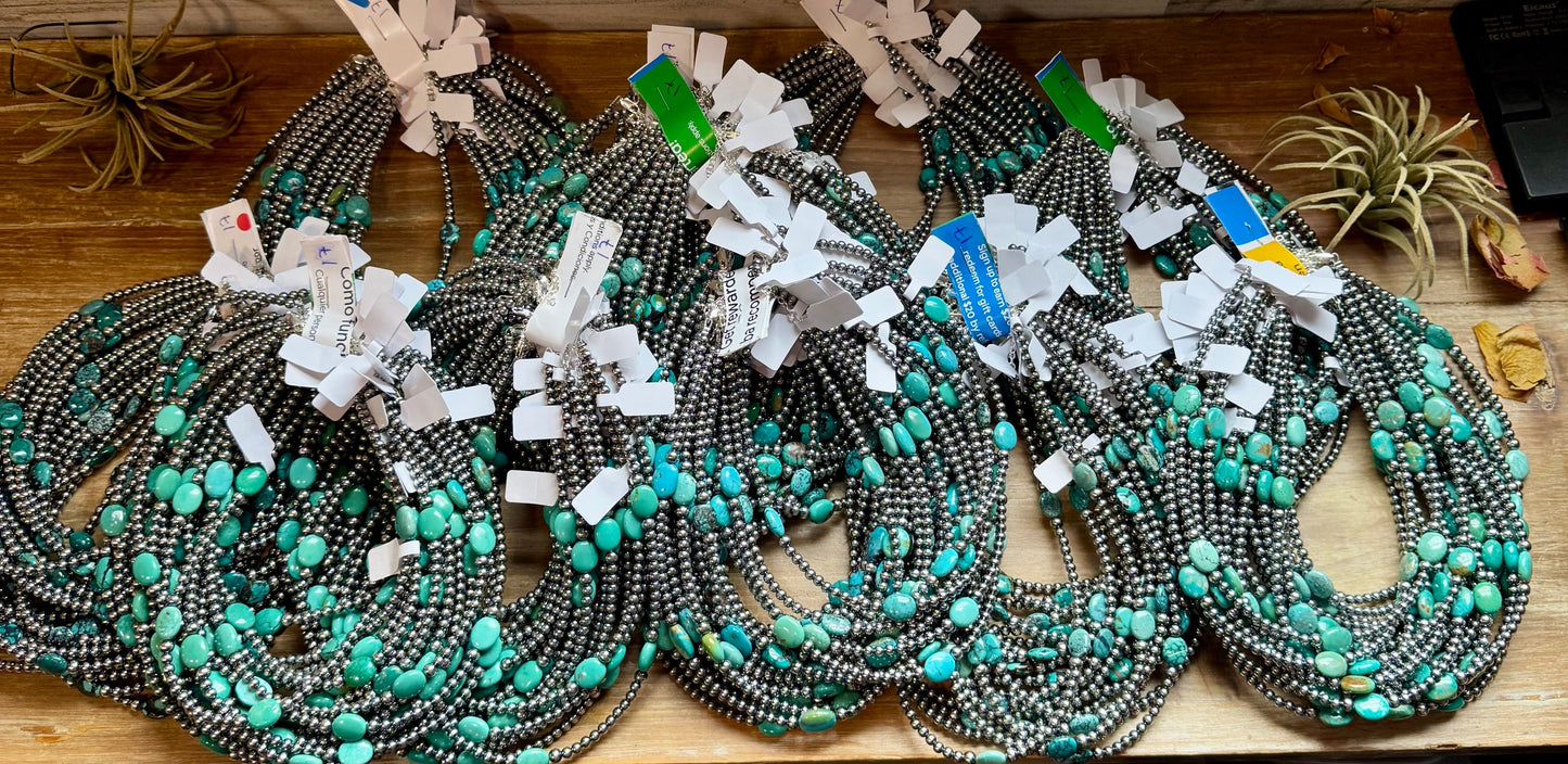 15-Inch Turquoise Necklace with 4mm & 5mm Beads