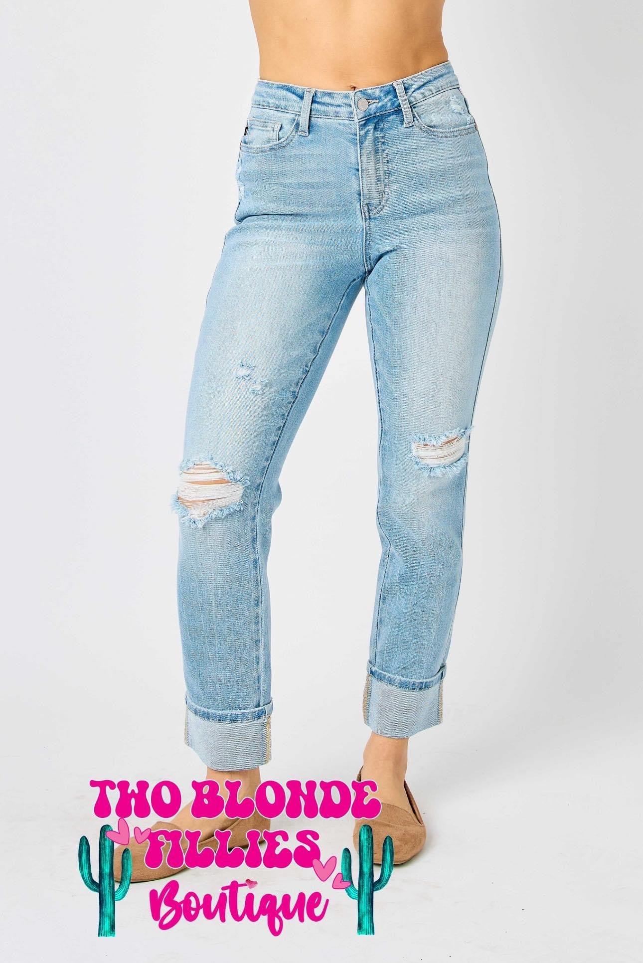 Cuffed Judy Blue Denim With Stars