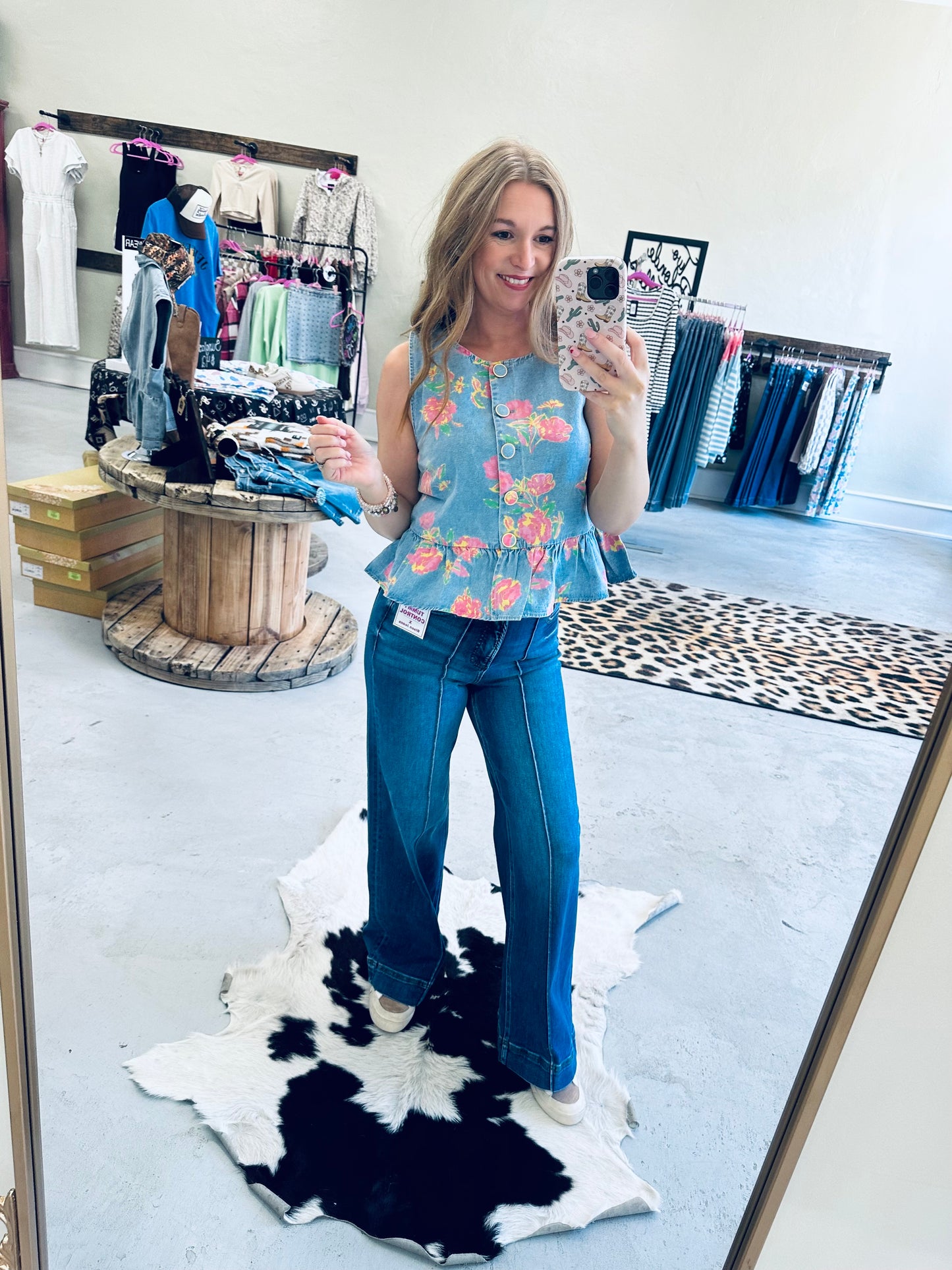 Floral Denim Tank