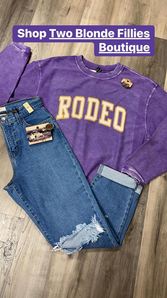 Purple Rodeo Corded Sweatshirt